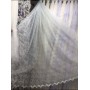 Тюль вышивка паутинка белая со светло-бирюзовым отливом